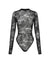 WOMENS  ADELE LS BODYSUIT BLACK LACE FITTED FASHION TOPS