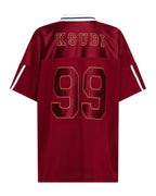 WOMENS LDN BOYFRIEND SS JERSEY GARNET FASHION TOPS