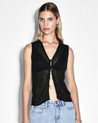 WOMENS DIVIDE KNIT VEST BLACK KNITWEAR