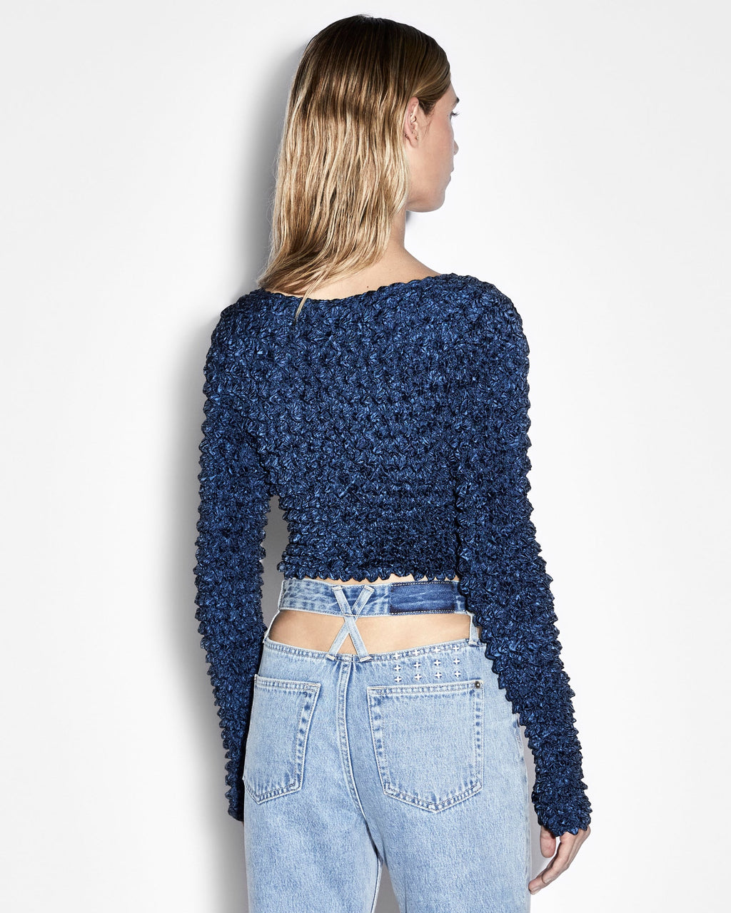 Womens Expanse Ls Top Midnight Fitted Fashion Tops - Blue