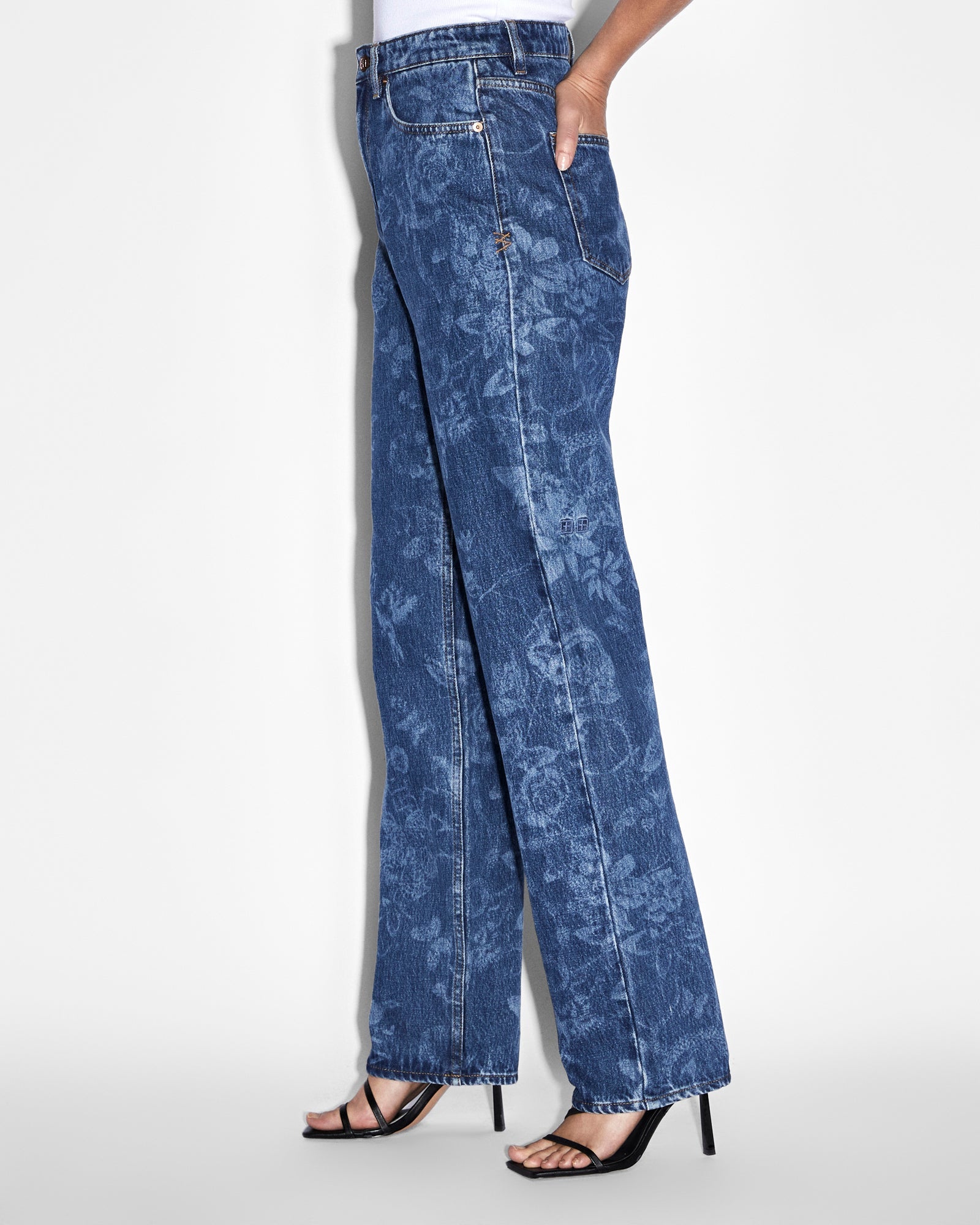 WOMENS  PLAYBACK IMPRINT STRAIGHT DENIM JEANS