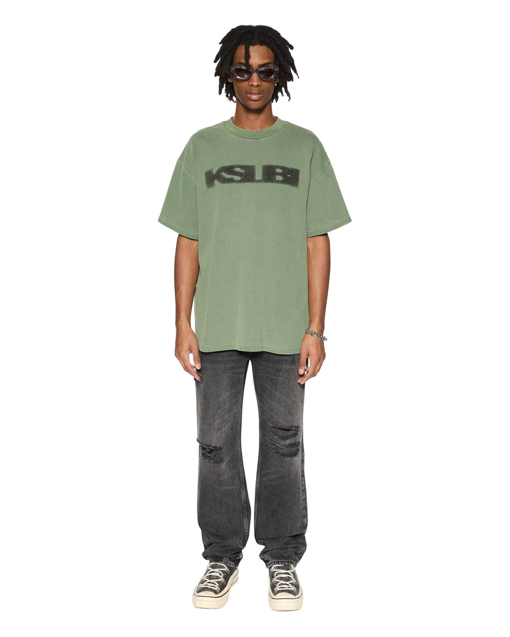 MENS ANTI K BLAKK ROKK TRASHED DENIM JEANS