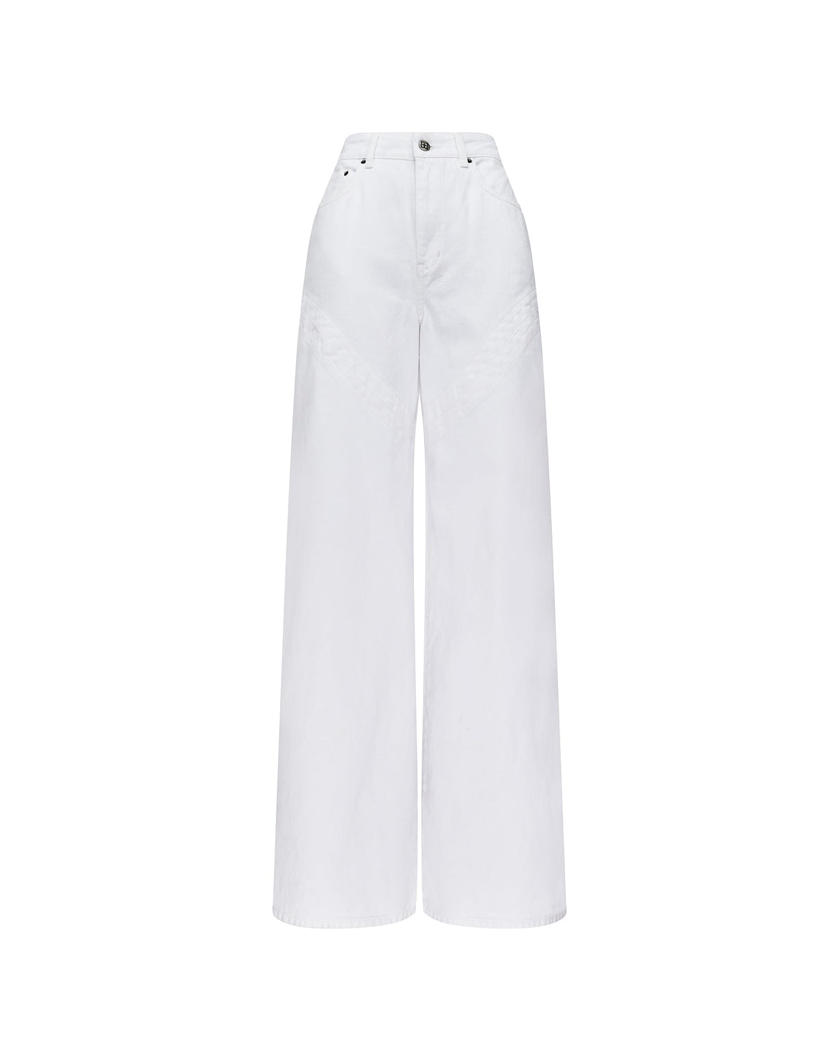 Womens Strider Saddle Fresh Wide Denim Jeans - White