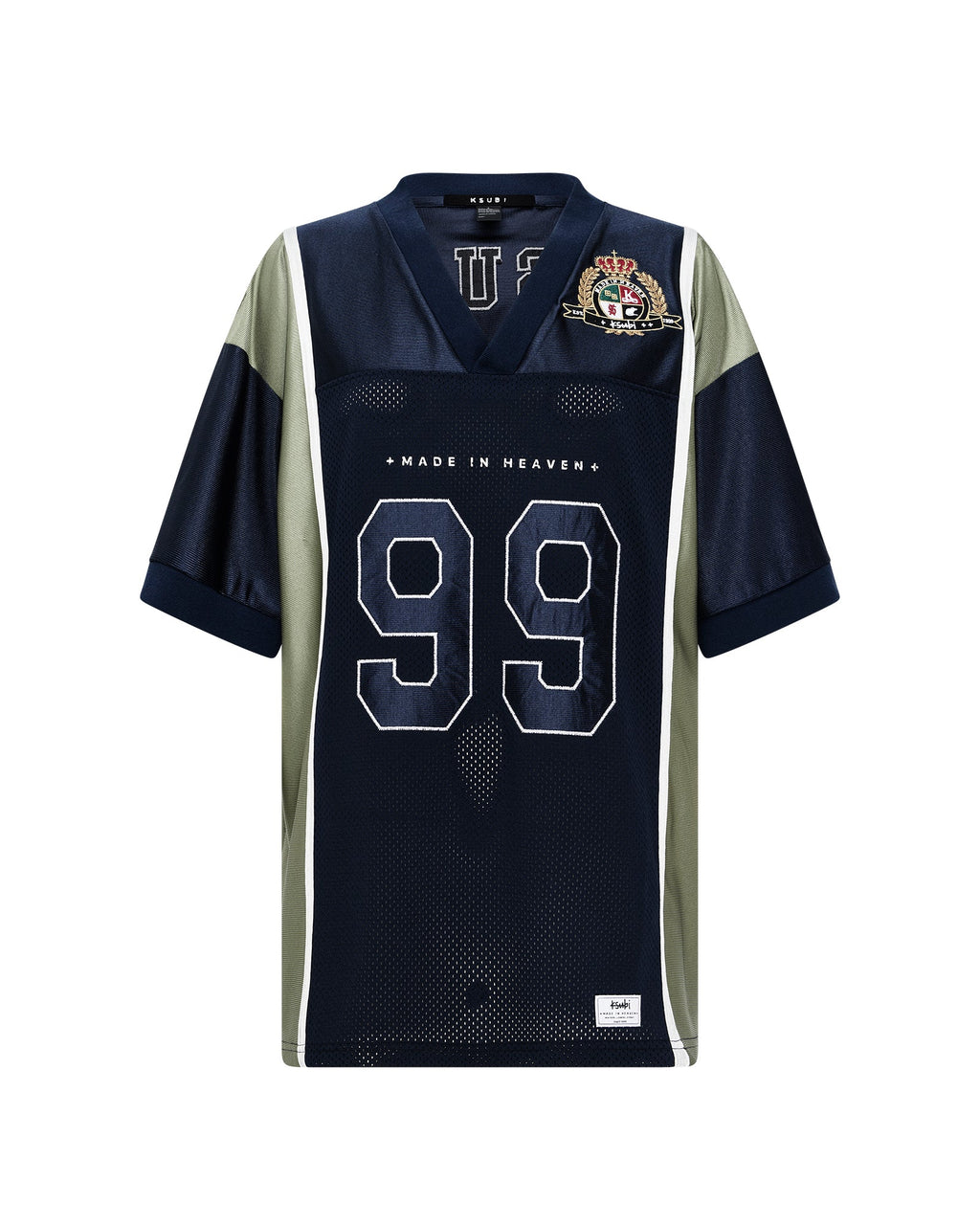 Womens Playoff Ss Jersey Navy Relaxed Fashion Tops - Navy