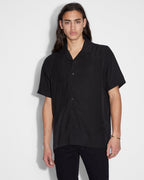 Mens Neon Resort Ss Shirt Black Regular Shirts - Black