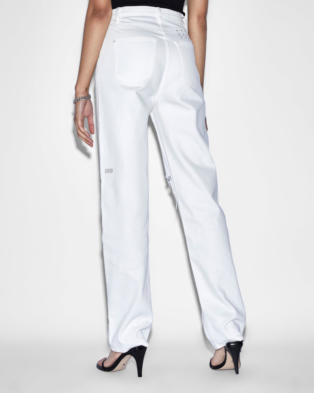 WOMENS PLAYBACK BLANC SLICED DENIM JEANS