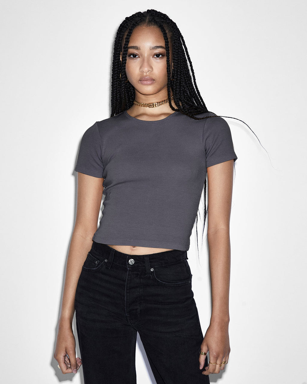 WOMENS ARISE SS TEE COAL TEES