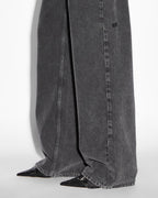 Womens Low Rider Daze Trip Baggy Denim Jeans - Black