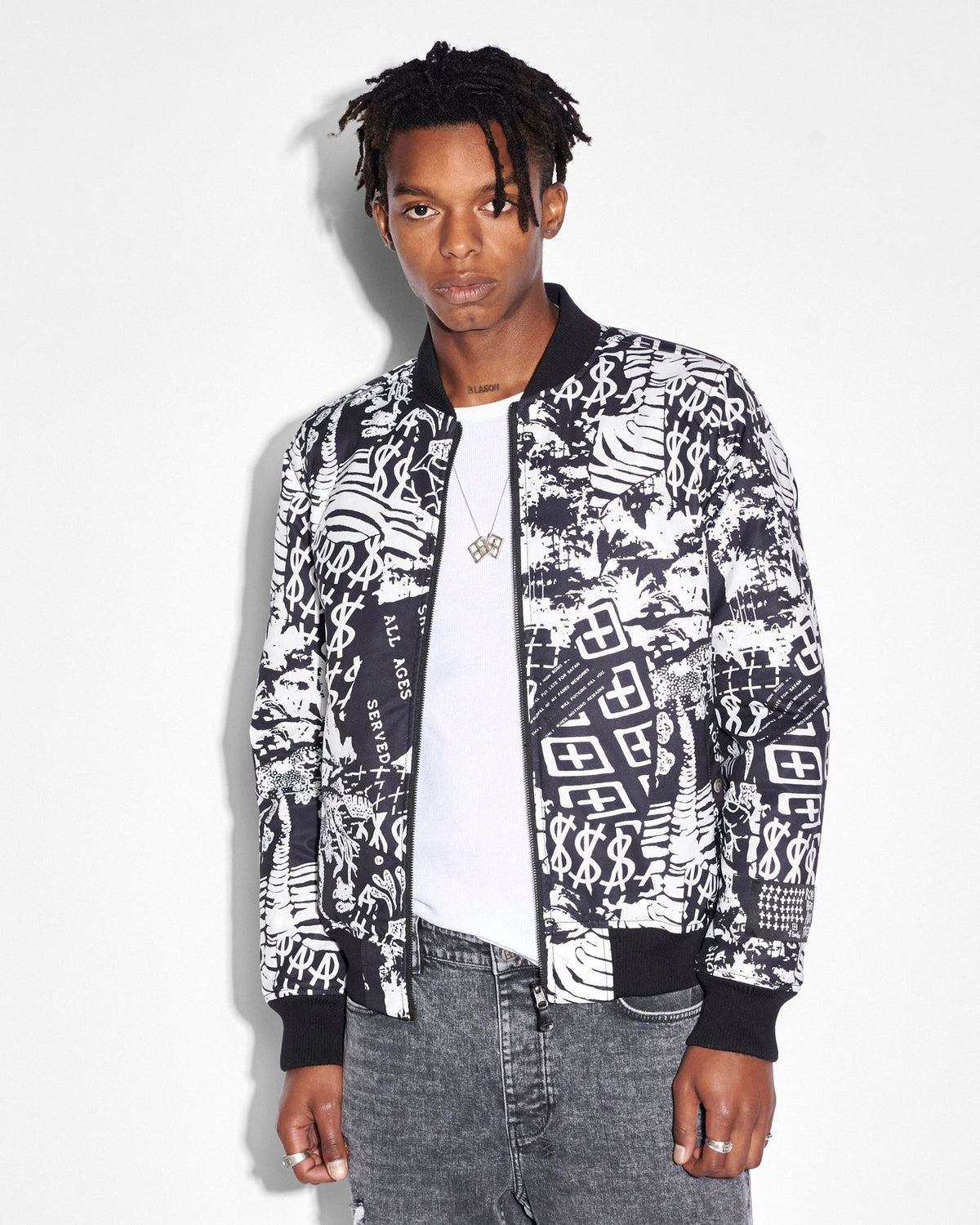 AUTOGRAPH BOMBER BLACK/WHITE