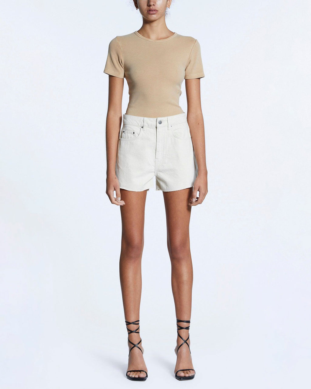 Womens Arise Ss Tee Tan Fitted Tees - Tan