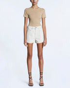 Womens Arise Ss Tee Tan Fitted Tees - Tan