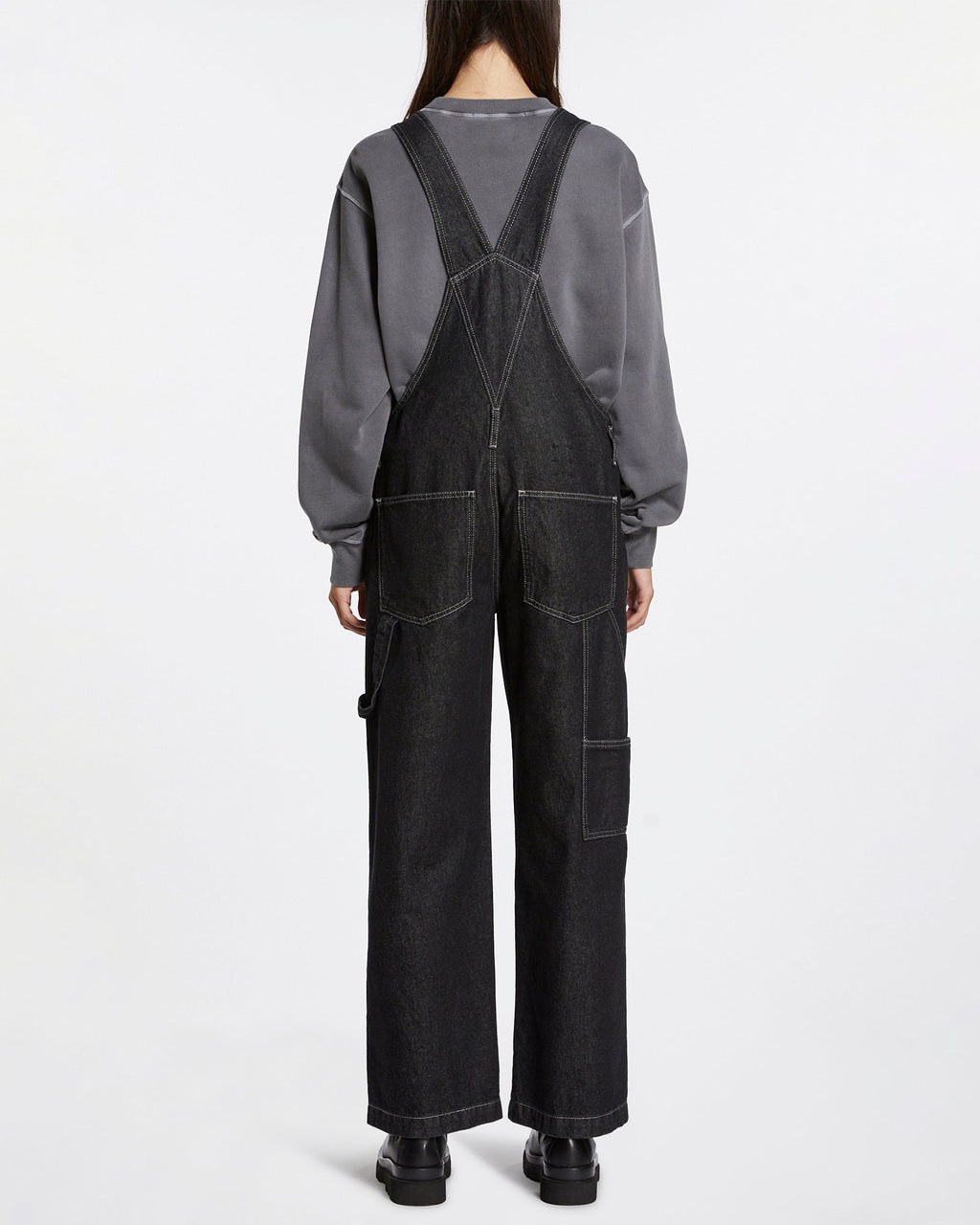 Womens Easy Overalls Midnight Oversized Jumpsuits - Black