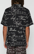 Mens Kursed Resort Ss Shirt Black Regular Shirts - Black