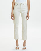 Womens Nine O Ecru Slim Denim Jeans - White