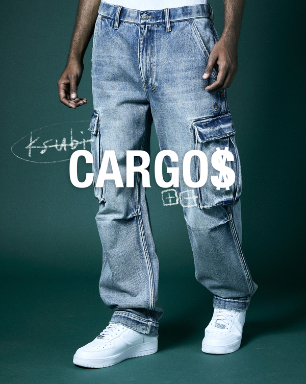 Buy Men's Heft Sky Blue Cargo Baggy Jeans Online