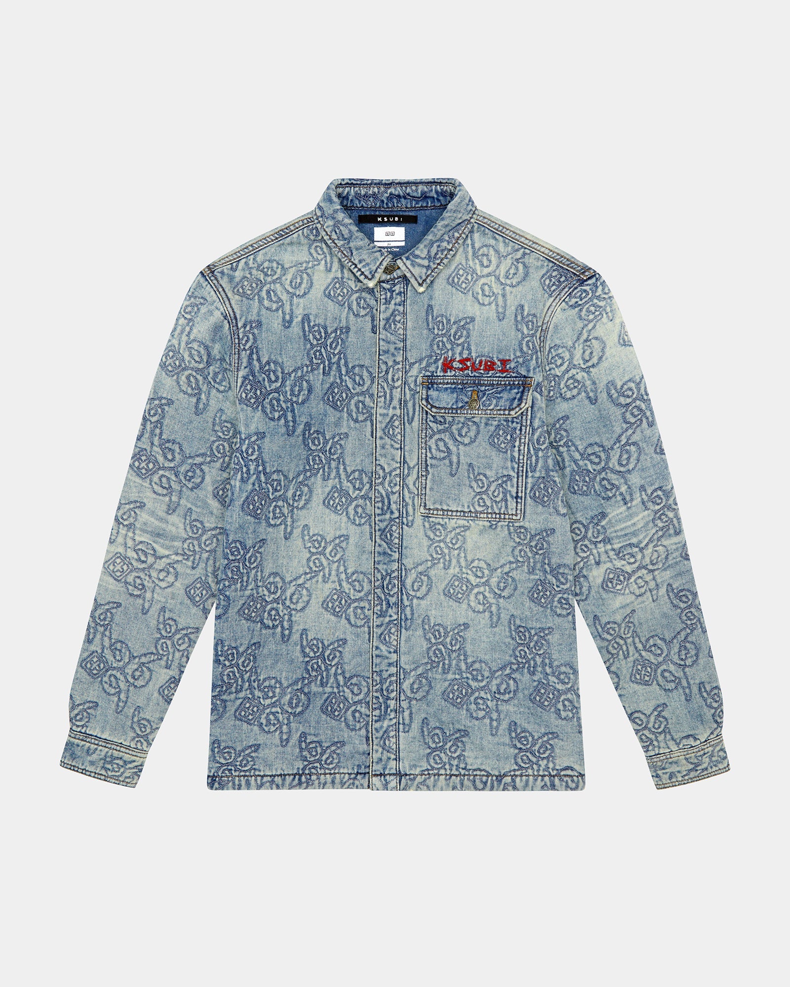 QUILTED LS SHIRT K9 STONED